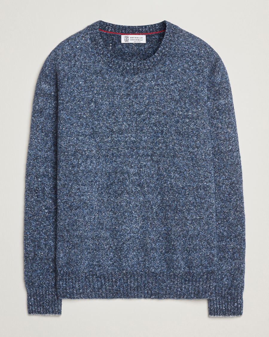 Herren | Pullover | Brunello Cucinelli | Alpaca Blend Sweater Dark Blue Melange