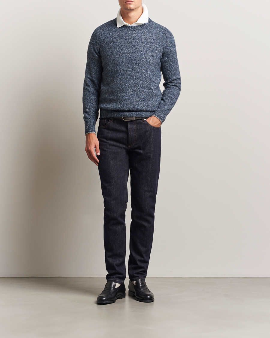 Herren | Pullover | Brunello Cucinelli | Alpaca Blend Sweater Dark Blue Melange