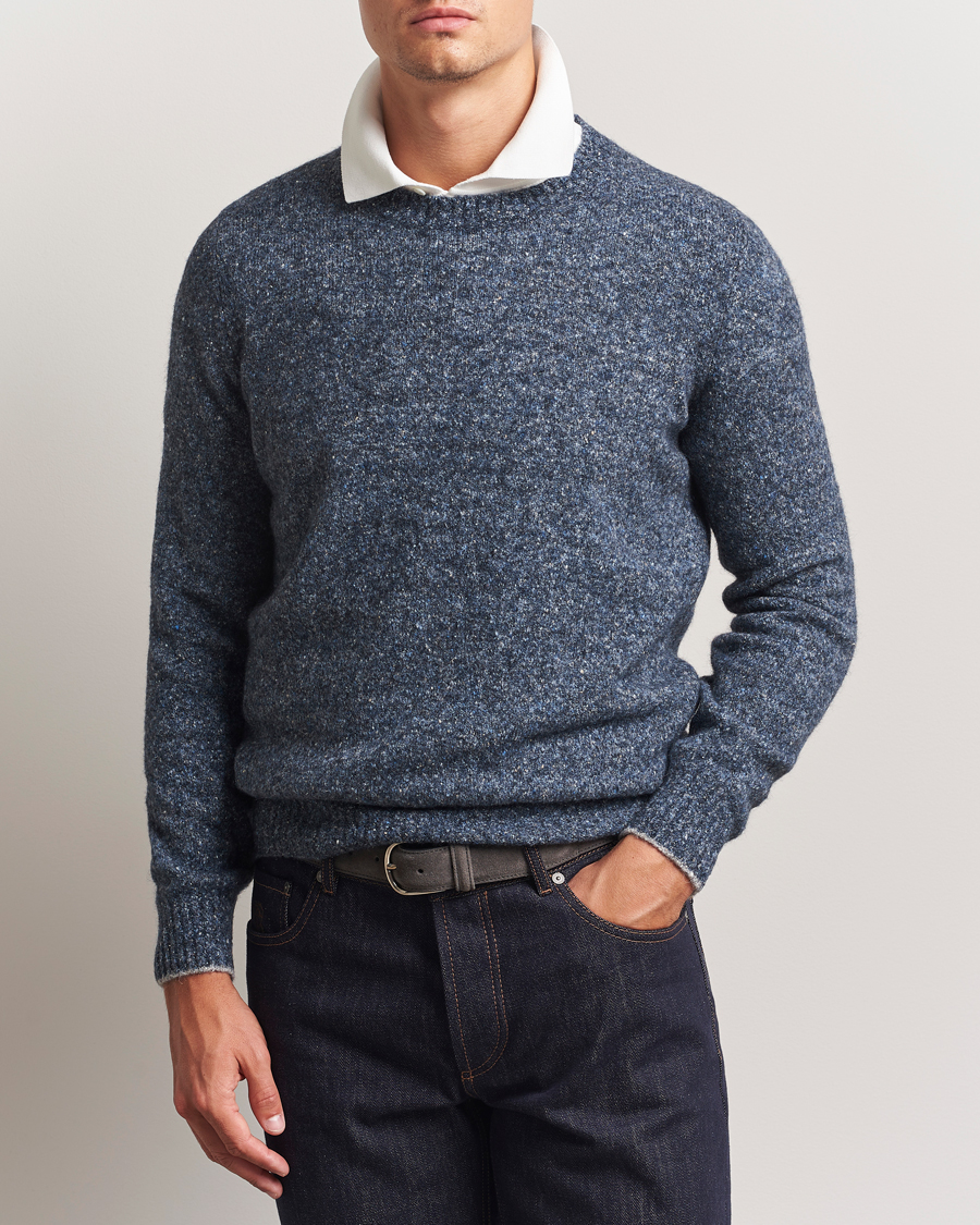 Herren | Pullover | Brunello Cucinelli | Alpaca Blend Sweater Dark Blue Melange