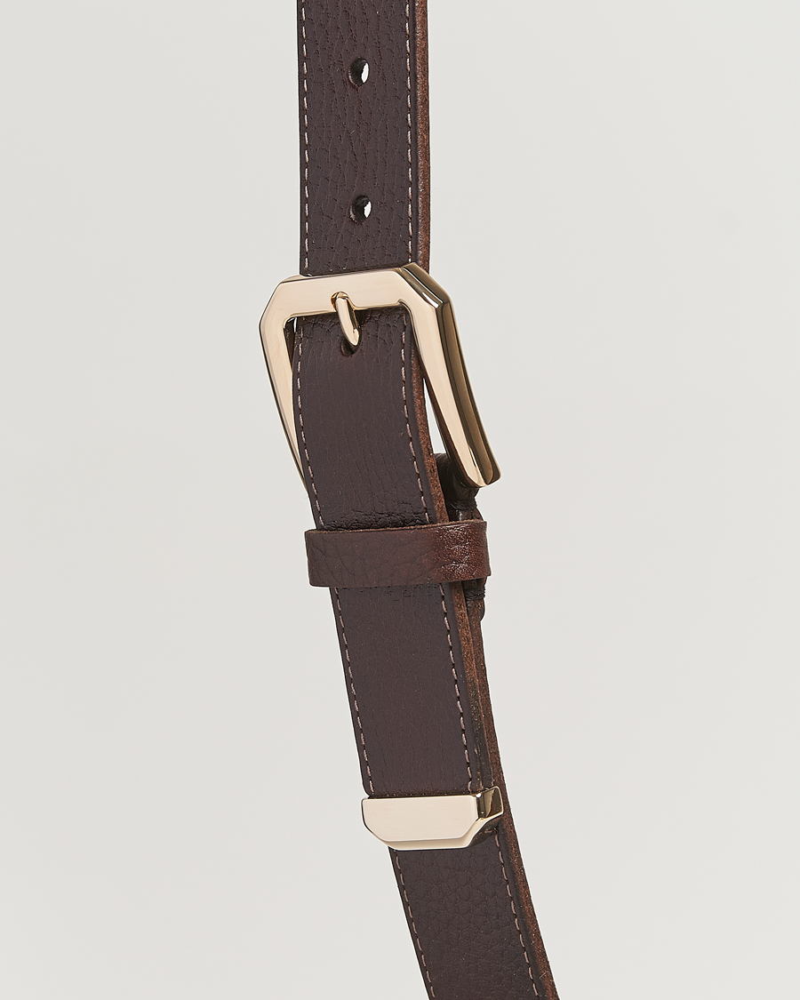 Herren | Brunello Cucinelli Grain Leather Belt Dark Brown | Brunello Cucinelli | Grain Leather Belt Dark Brown