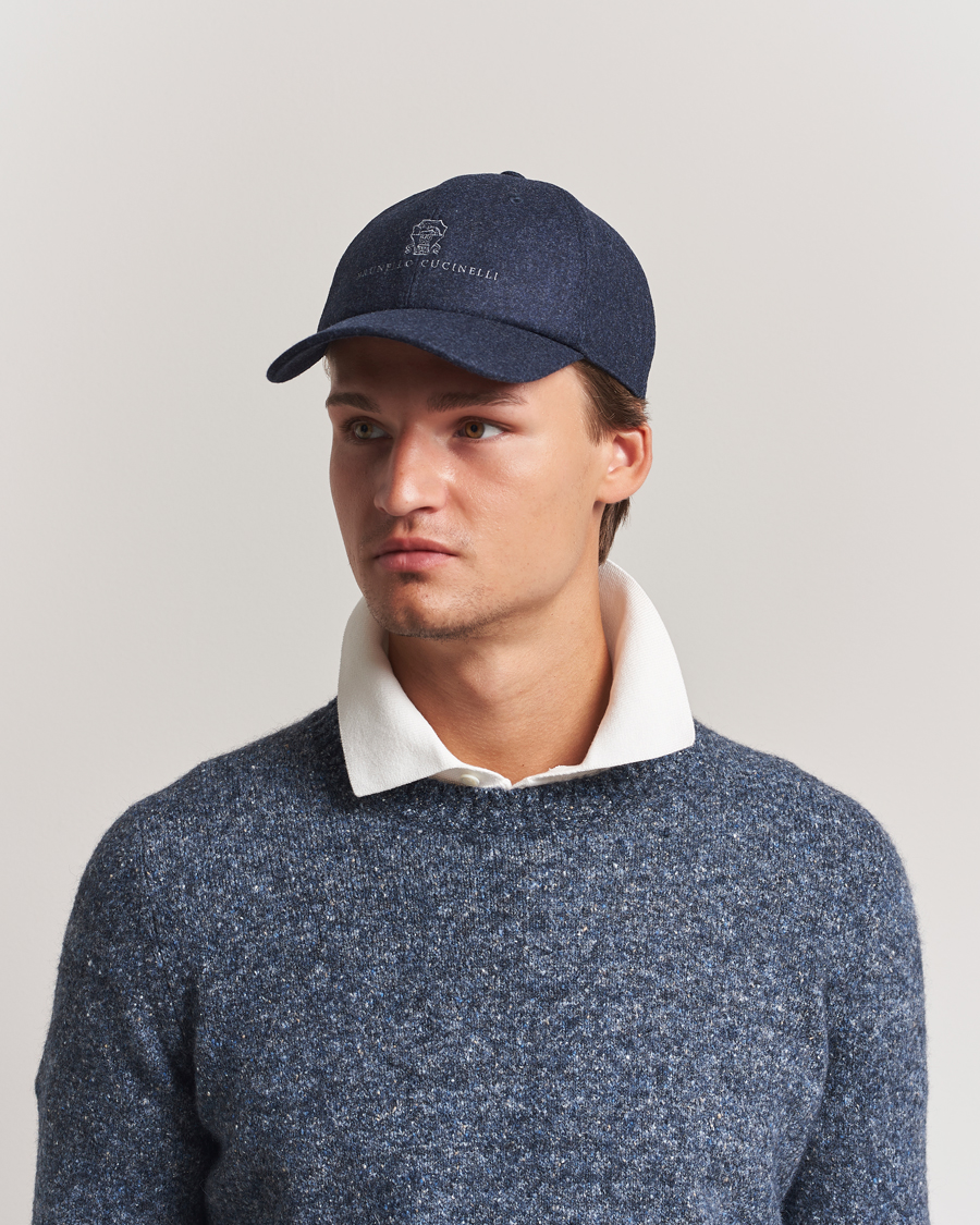 Herren | Hüte & Mützen | Brunello Cucinelli | Flannel Cap Navy