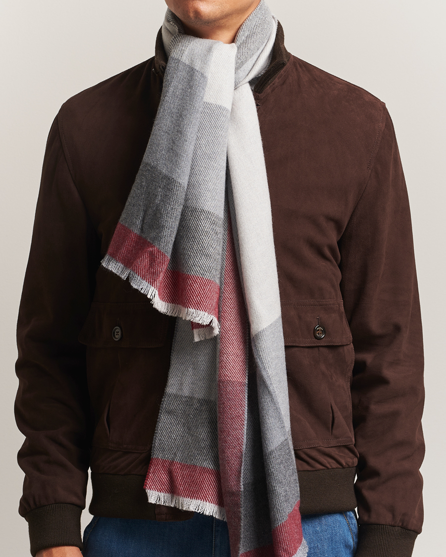 Herren | Schals | Brunello Cucinelli | Wool/Cashmere Scarf Grey/Burgundy