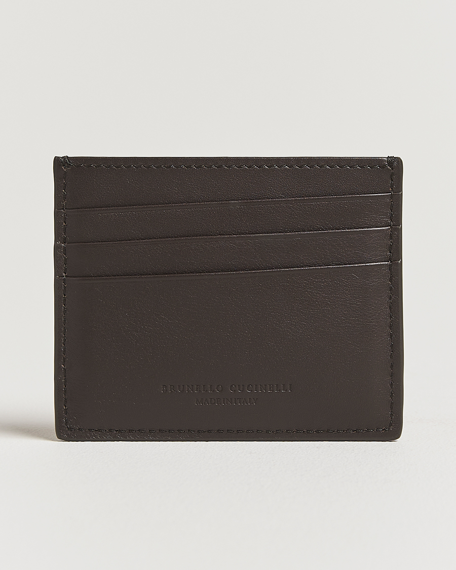 Herren | Geldbörsen | Brunello Cucinelli | Leather Cardholder Dark Brown Calf