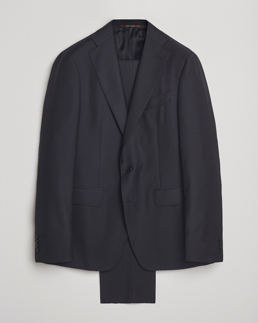 Herren | Anzüge | Canali | Capri Wool 130s Suit Dark Blue