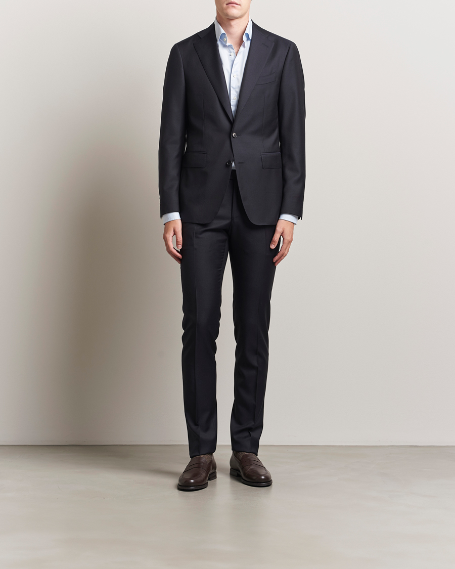 Herren | Anzüge | Canali | Capri Wool 130s Suit Dark Blue