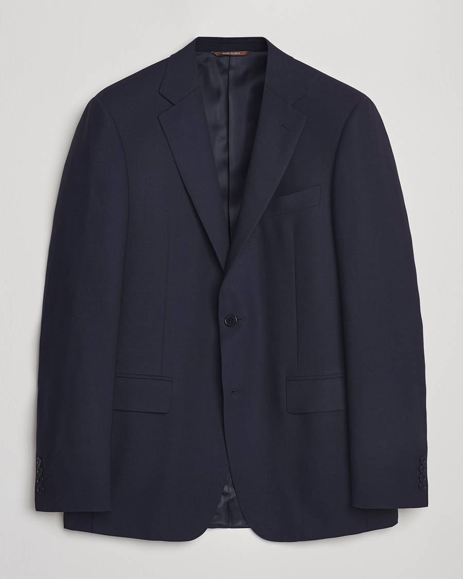 Herren | Sakkos | Canali | Travel Wool Blazer Navy