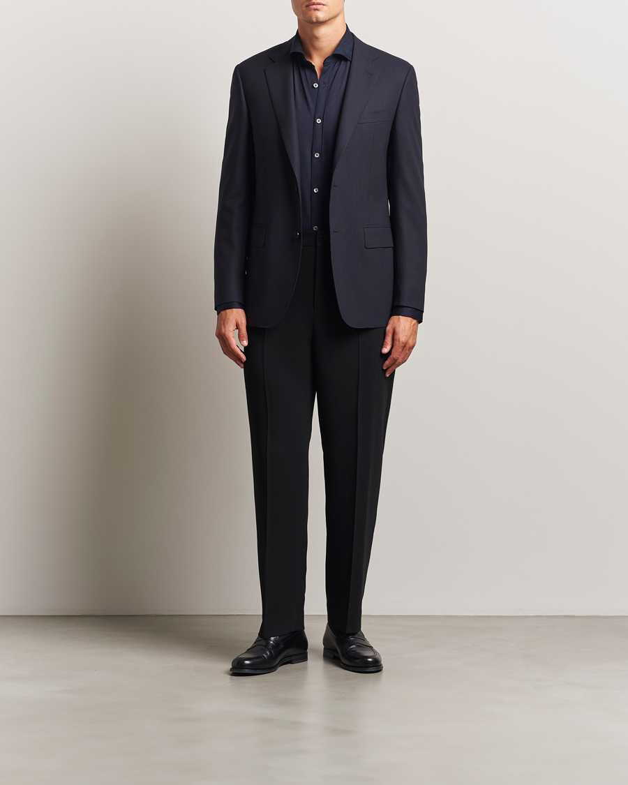 Herren | Sakkos | Canali | Travel Wool Blazer Navy