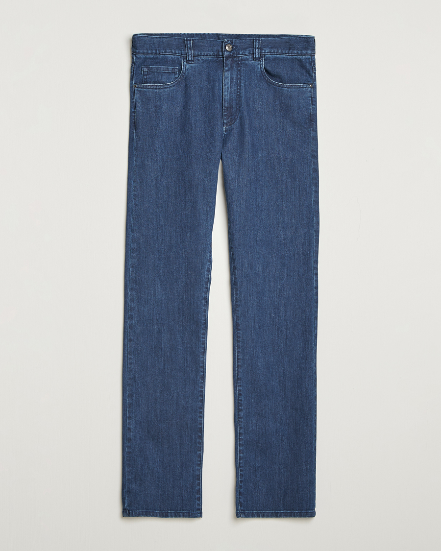 Herren | Jeans | Canali | Slim Fit Jeans Mid Blue Wash