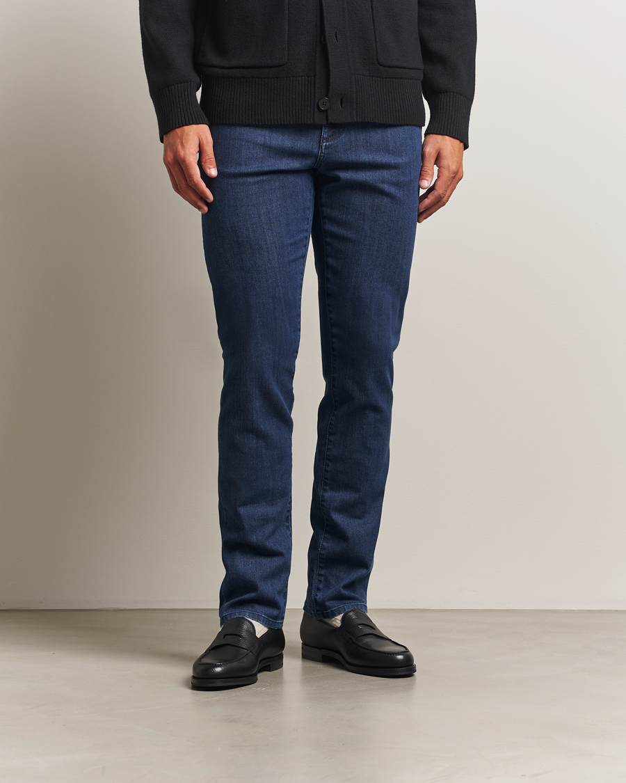 Herren | Jeans | Canali | Slim Fit Jeans Mid Blue Wash