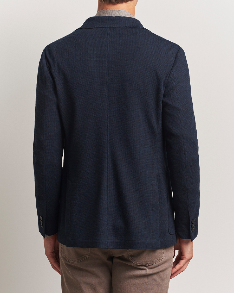 Herren | Sakkos | Canali | Wool Houndstooth Jersey Blazer Navy