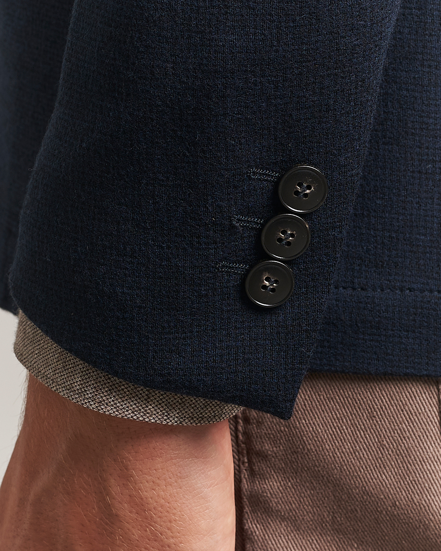 Herren | Sakkos | Canali | Wool Houndstooth Jersey Blazer Navy