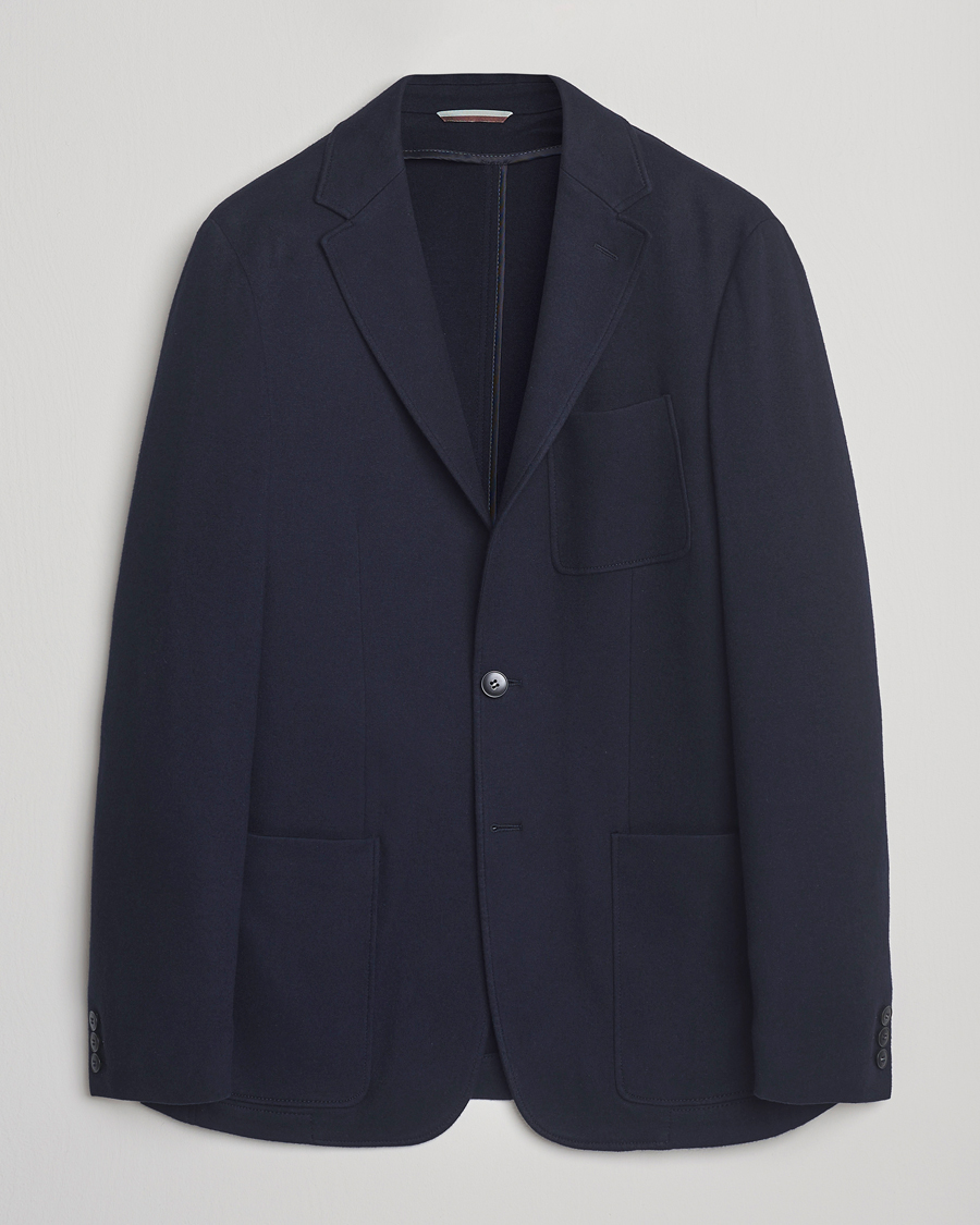 Herren | Sakkos | Canali | Cotton/Cashmere Jersey Blazer Navy