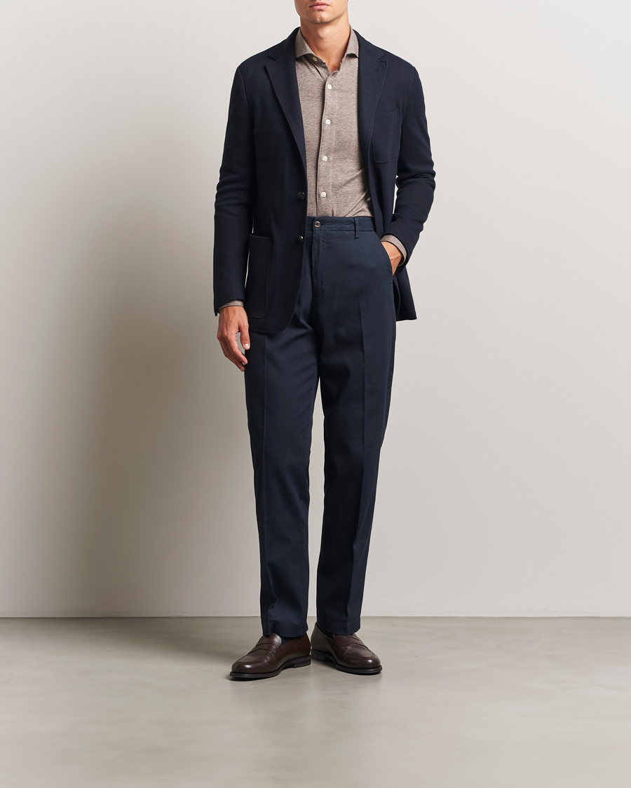Herren | Sakkos | Canali | Cotton/Cashmere Jersey Blazer Navy