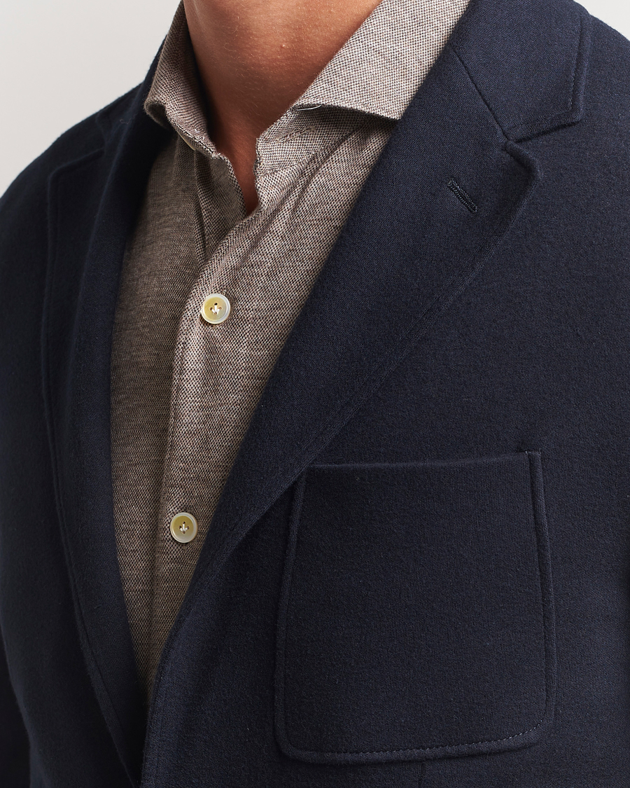 Herren | Sakkos | Canali | Cotton/Cashmere Jersey Blazer Navy