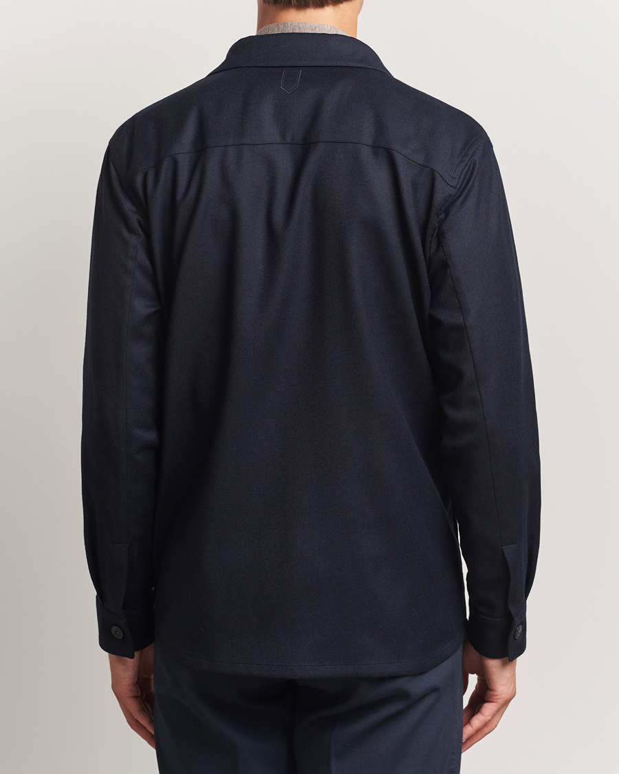 Herren | Hemden | Canali | Flannel Overshirts Navy