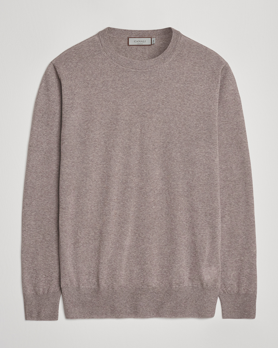 Herren | Pullover | Canali | Merino Wool Crew Neck Beige