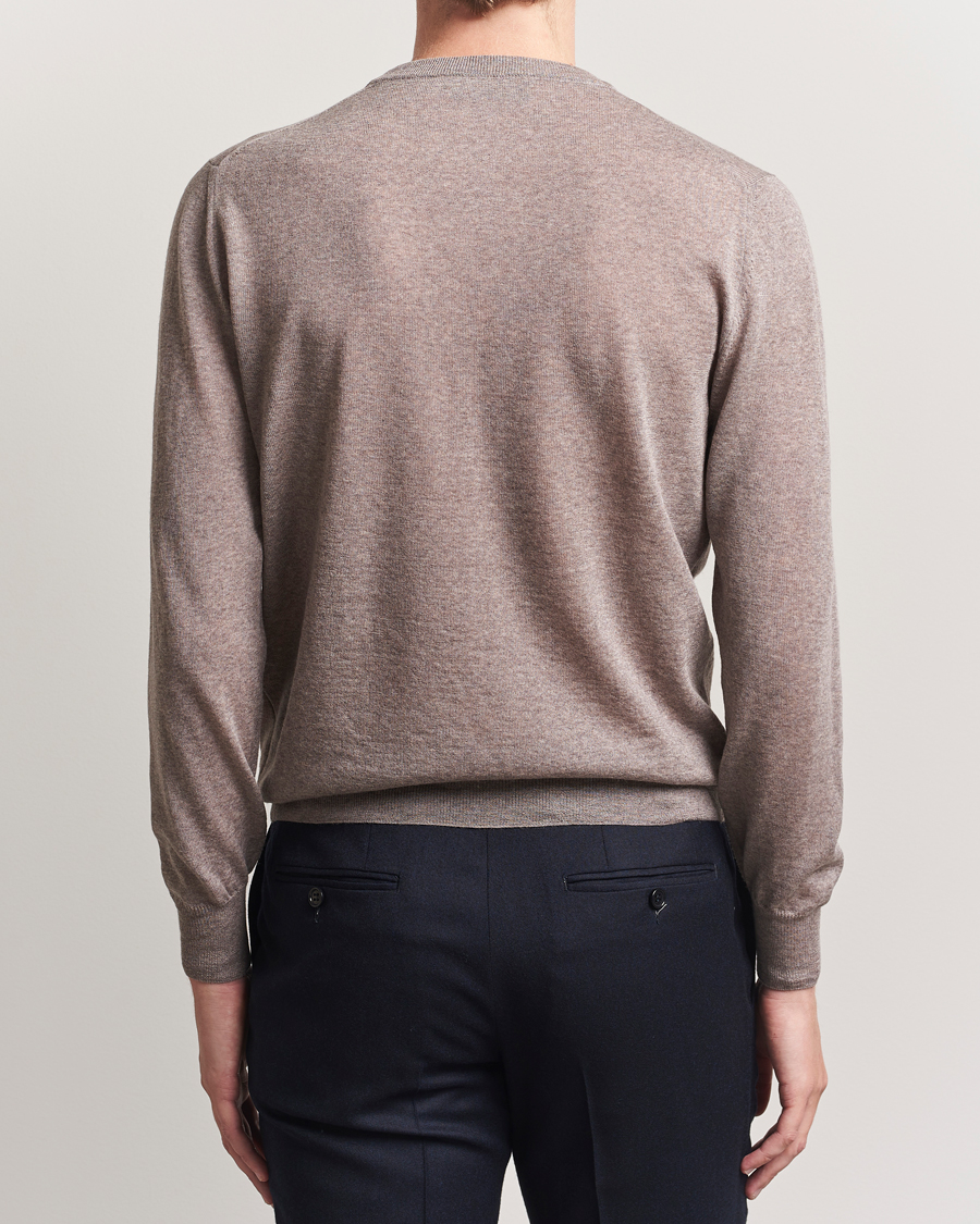 Herren | Pullover | Canali | Merino Wool Crew Neck Beige