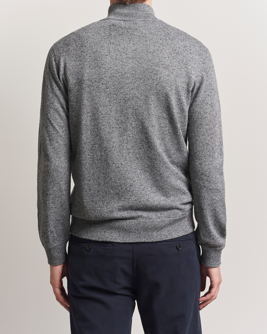 Herren | Pullover | Canali | Donegal Half Zip Sweater Grey Melange