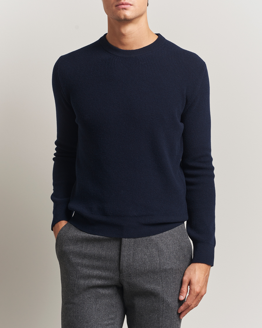 Herren | Pullover | Canali | Wool/Cashmere Crew Neck Navy
