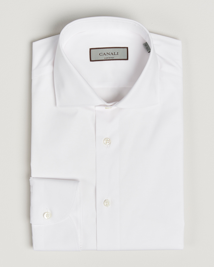 Herren | Hemden | Canali | Slim Fit Cotton/Stretch Shirt White