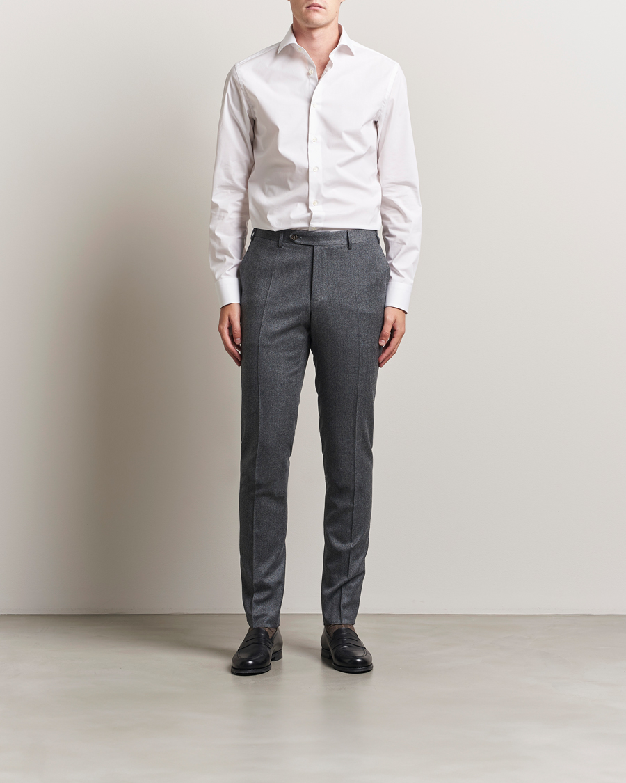 Herren | Hemden | Canali | Slim Fit Cotton/Stretch Shirt White