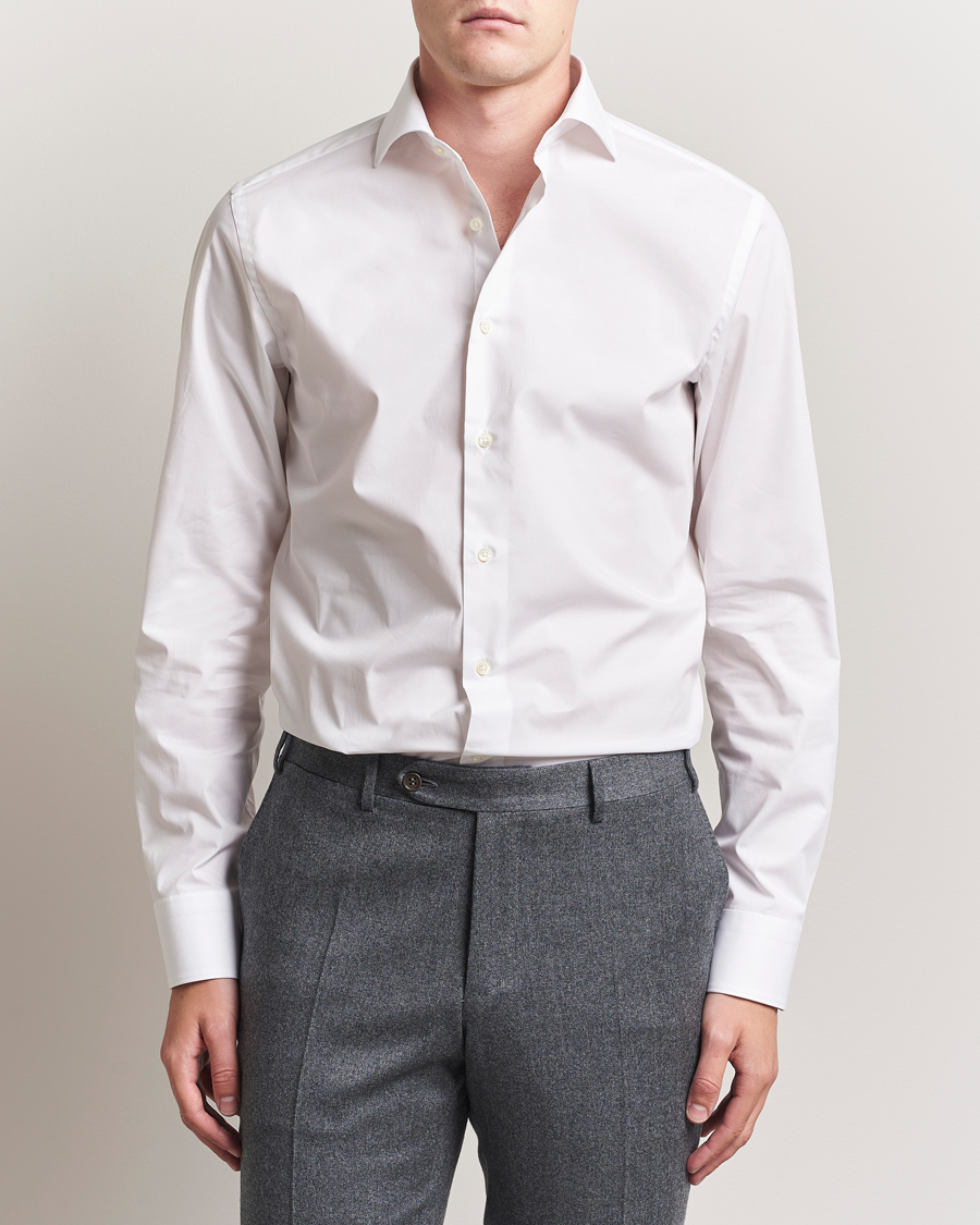 Herren | Hemden | Canali | Slim Fit Cotton/Stretch Shirt White