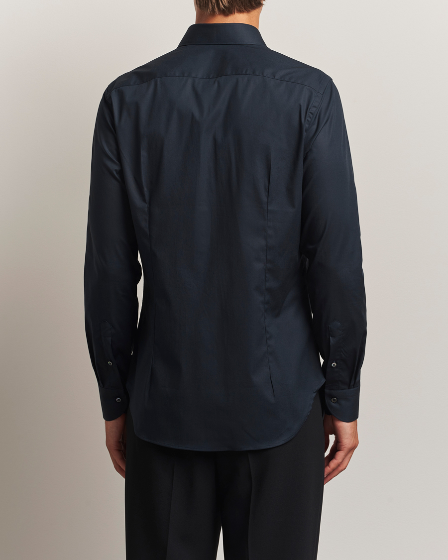 Herren | Hemden | Canali | Slim Fit Cotton/Stretch Shirt Navy