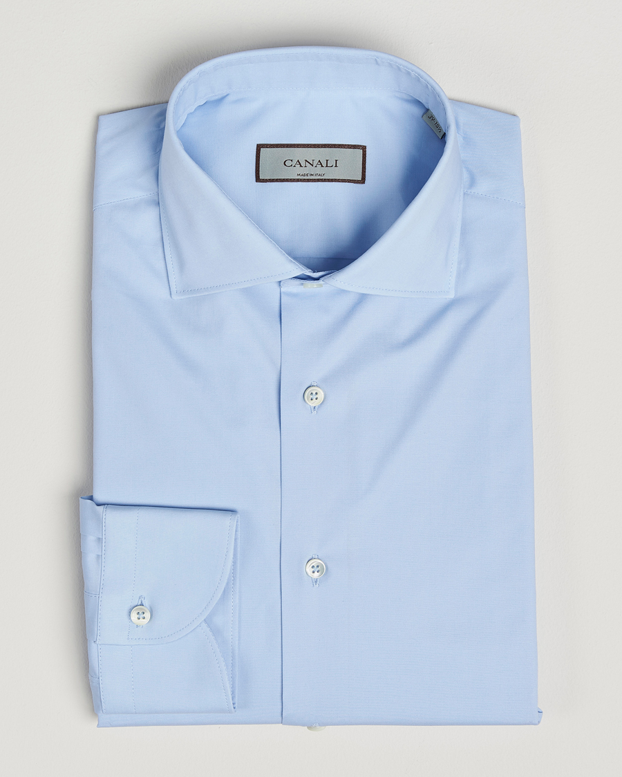 Herren | Hemden | Canali | Slim Fit Cotton/Stretch Shirt Light Blue