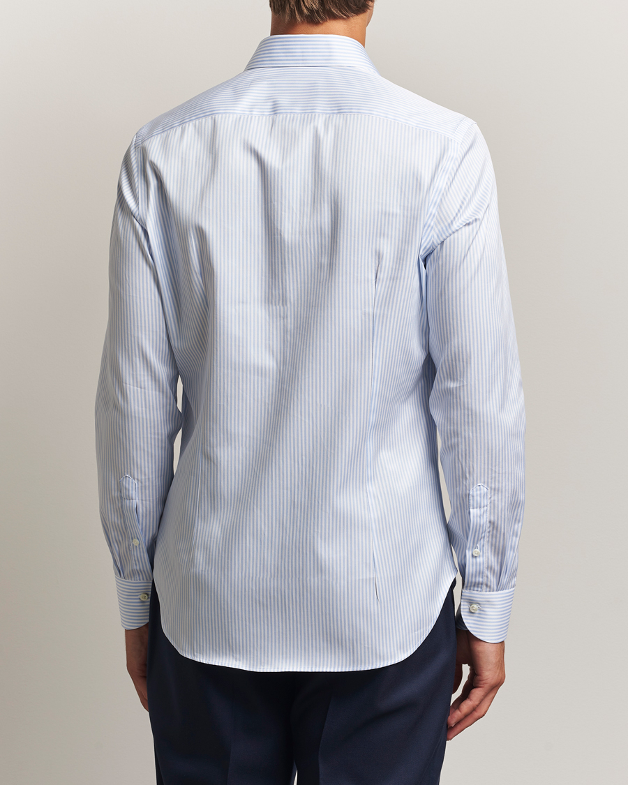 Herren | Hemden | Canali | Slim Fit Cotton Shirt Light Blue Stripe