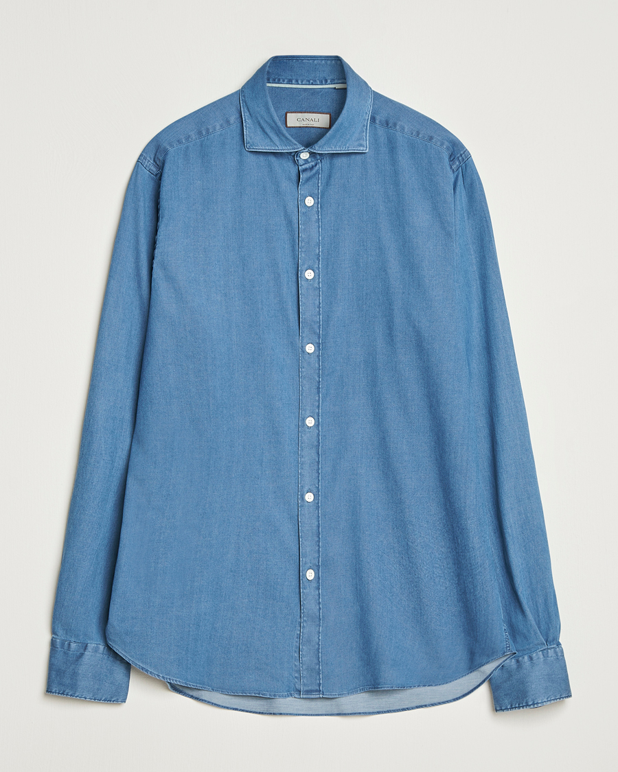 Herren | Hemden | Canali | Denim Shirt Stone Wash