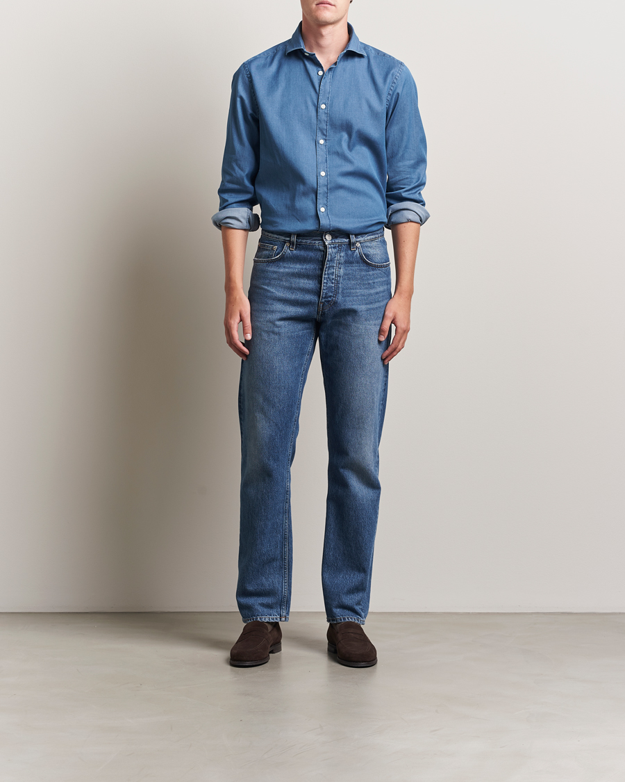 Herren | Hemden | Canali | Denim Shirt Stone Wash