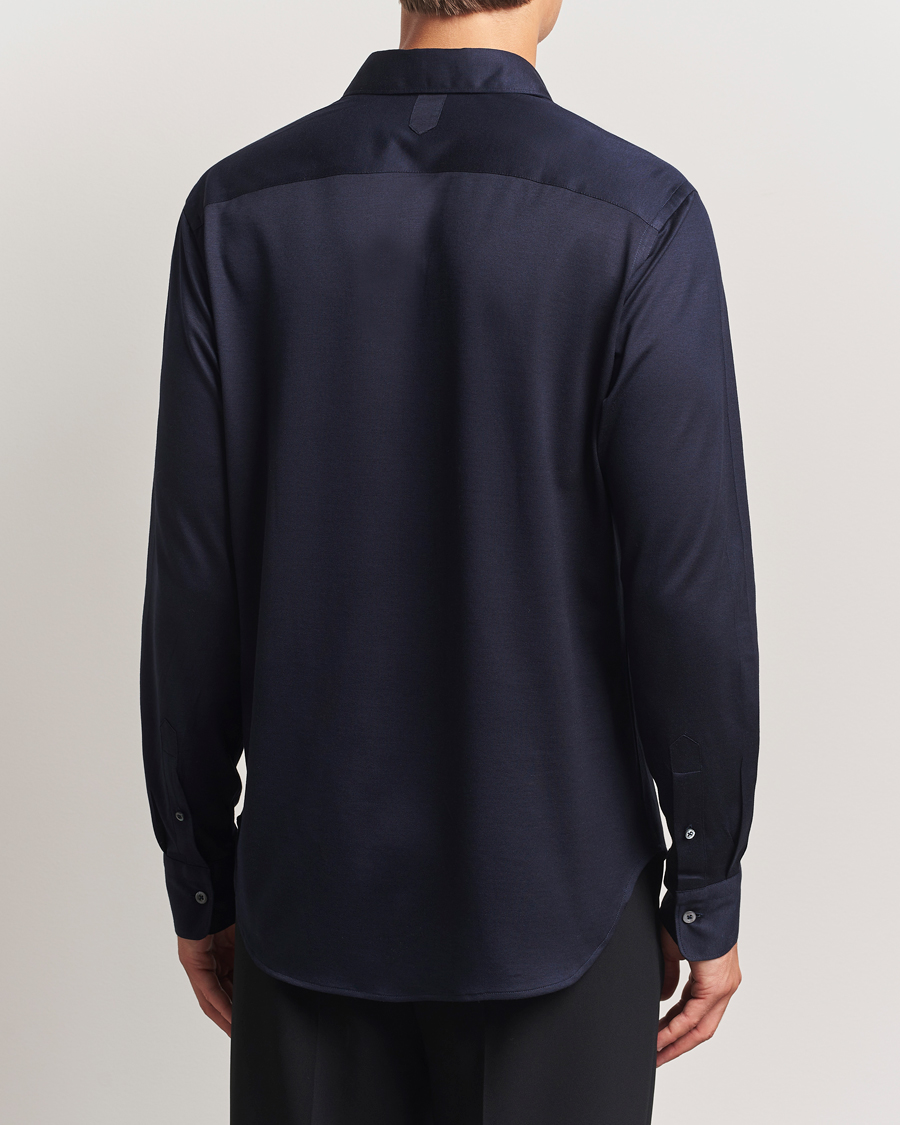 Herren | Hemden | Canali | Jersey Piquet Shirt Navy