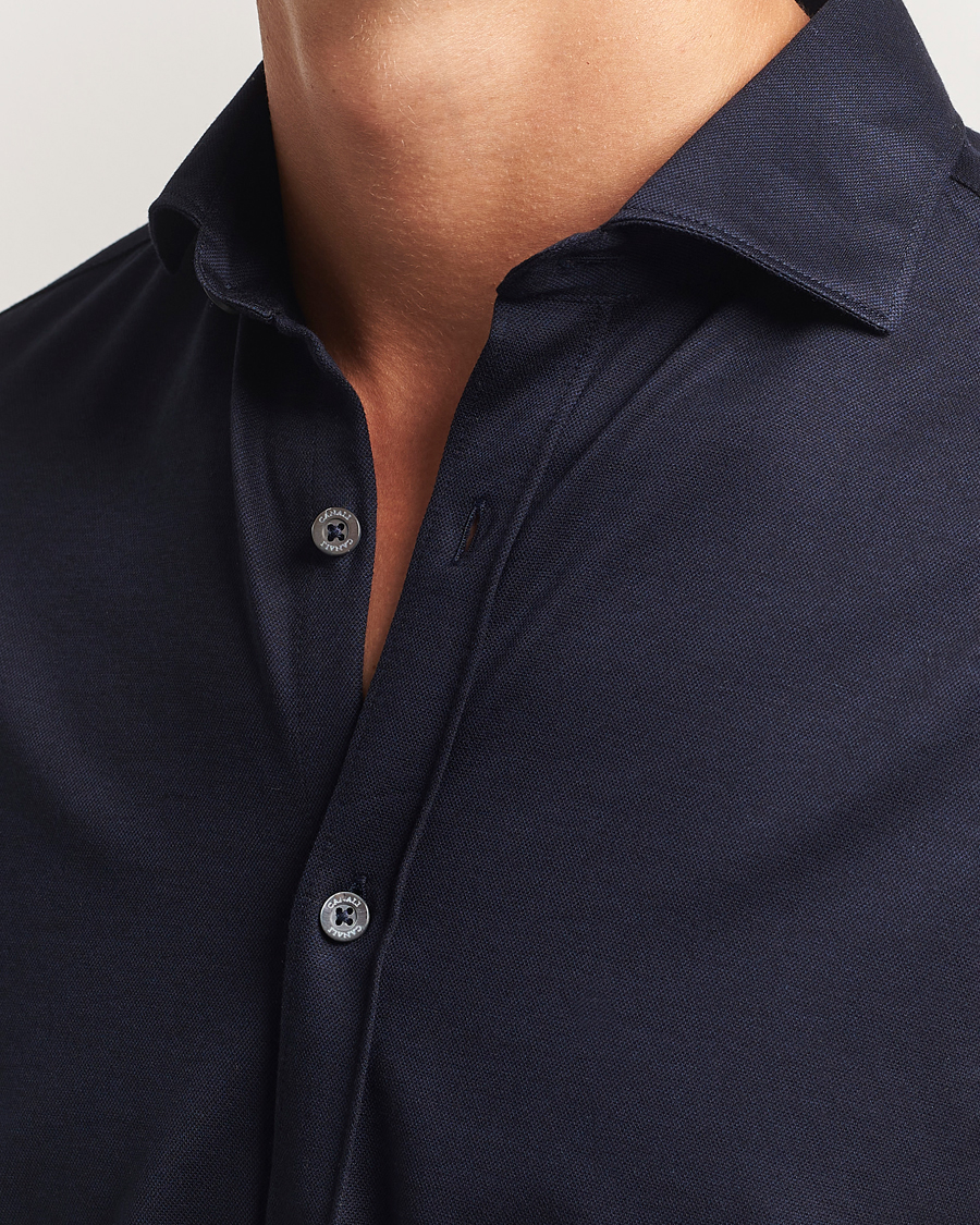 Herren | Hemden | Canali | Jersey Piquet Shirt Navy
