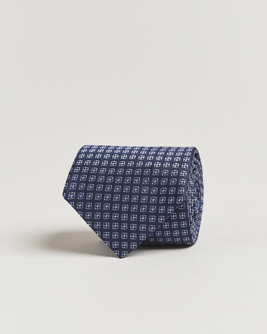 Herren | Krawatten | Canali | Jacquard Silk Tie Navy/Blue