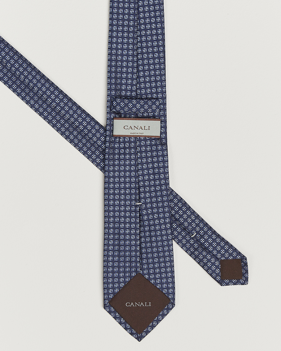 Herren | Krawatten | Canali | Jacquard Silk Tie Navy/Blue