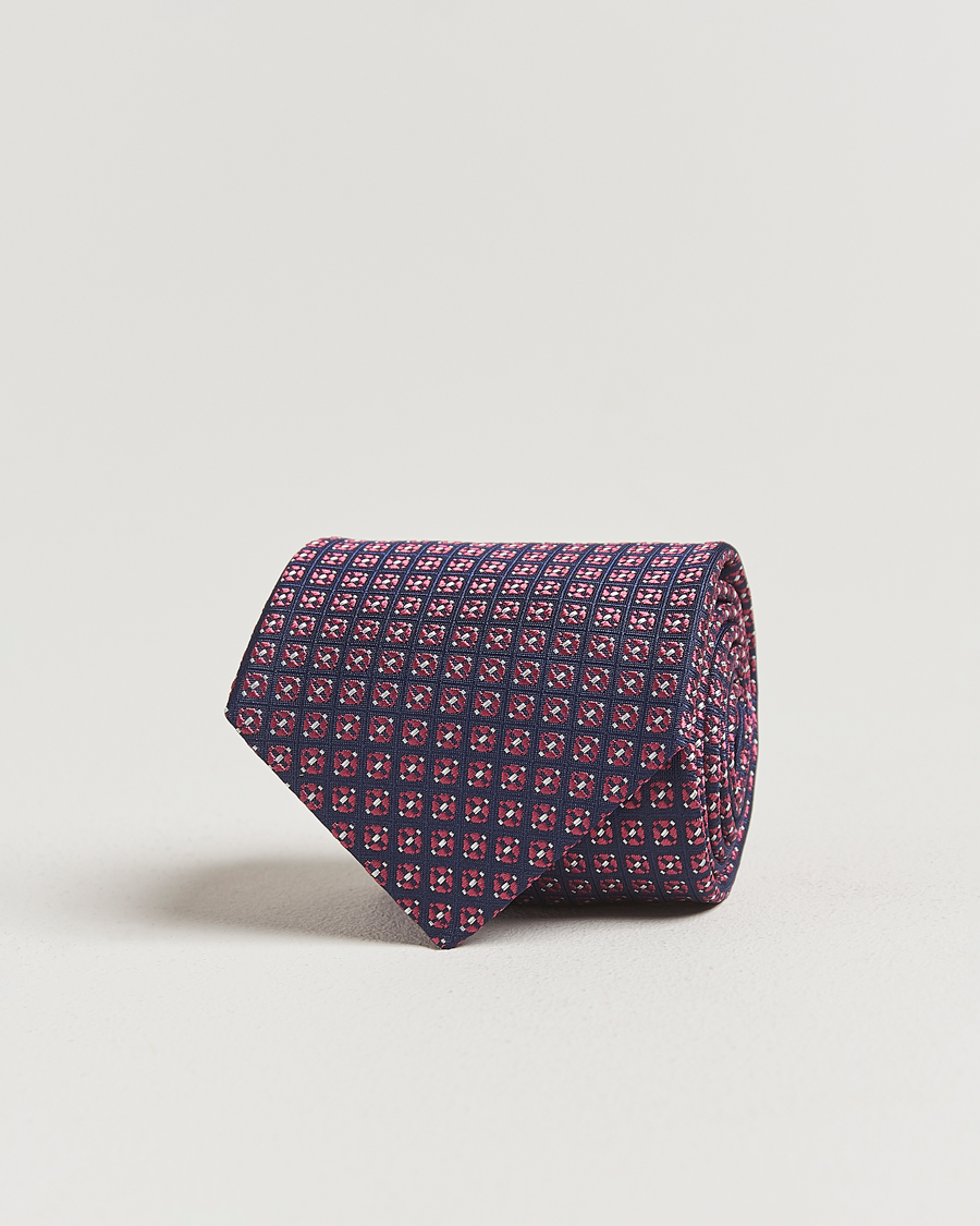 Herren | Krawatten | Canali | Jacquard Silk Tie Navy/Pink