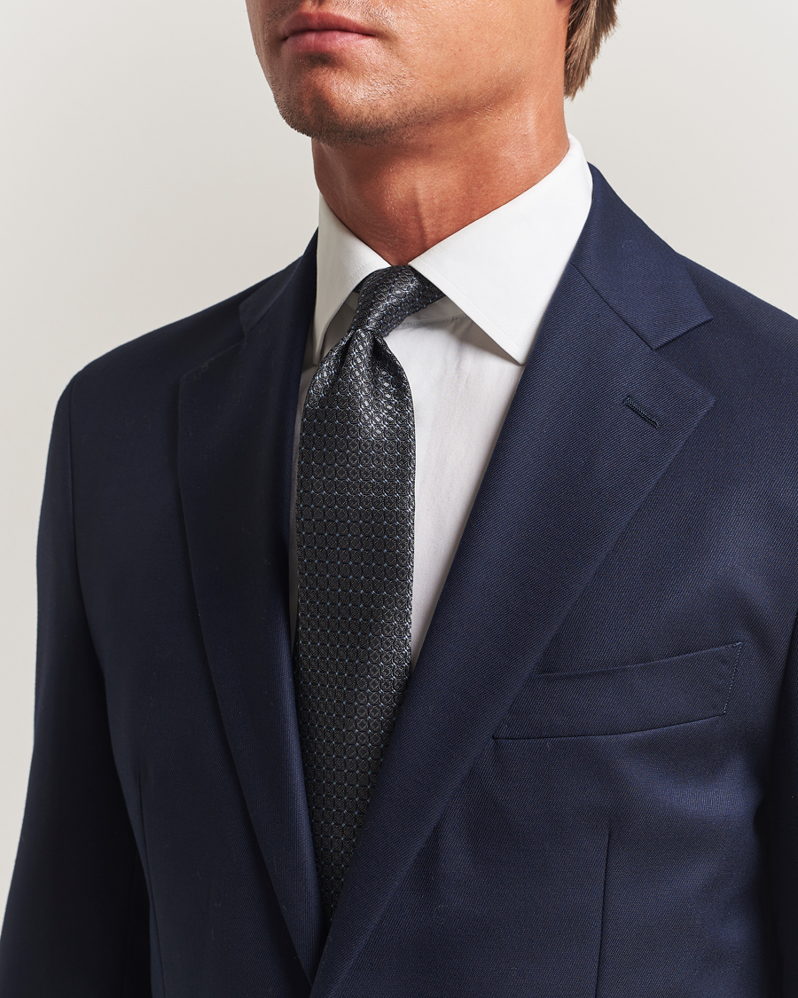 Herren | Krawatten | Canali | Jacquard Silk Tie Navy