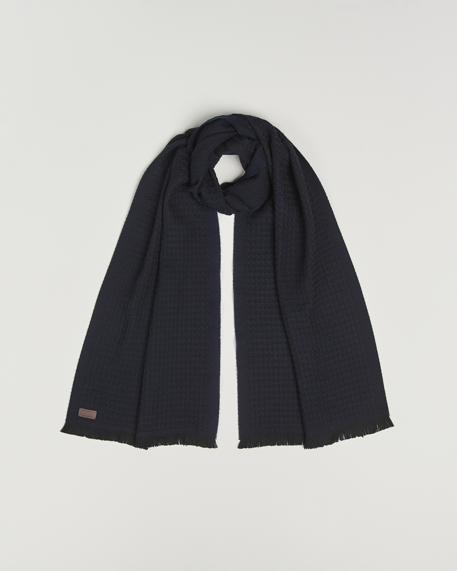 Herren | Tücher | Canali | Jacquard Wool Scarf Navy