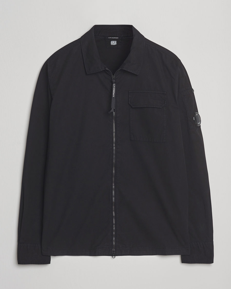 Herren | Hemden | C.P. Company | Organic Cotton Gabardine Zip Overshirt Black