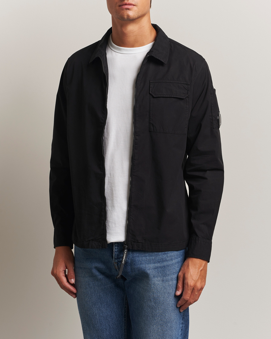Herren | Hemden | C.P. Company | Organic Cotton Gabardine Zip Overshirt Black