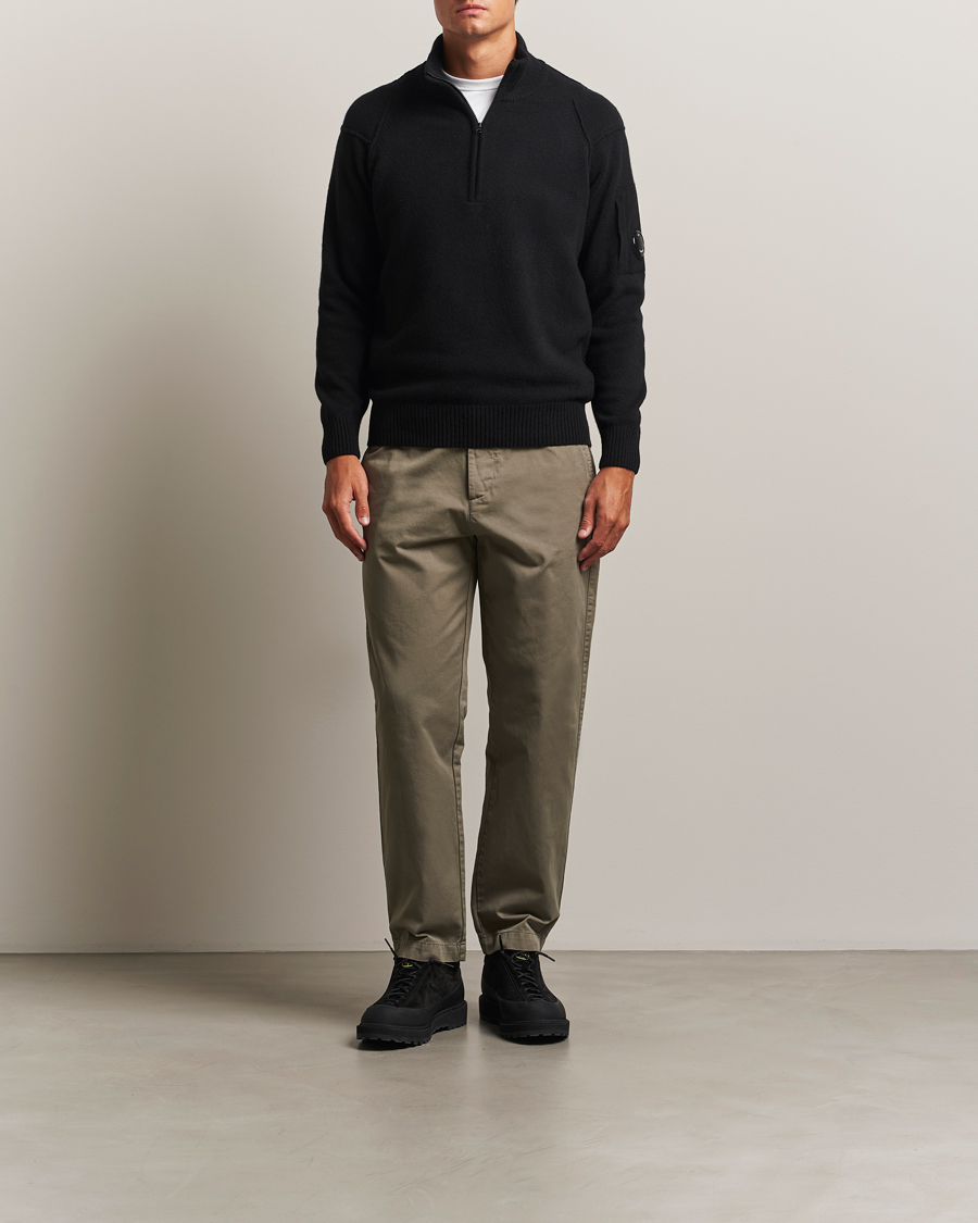 Herren | Pullover | C.P. Company | Knitted Lambswool Half-Zip Black