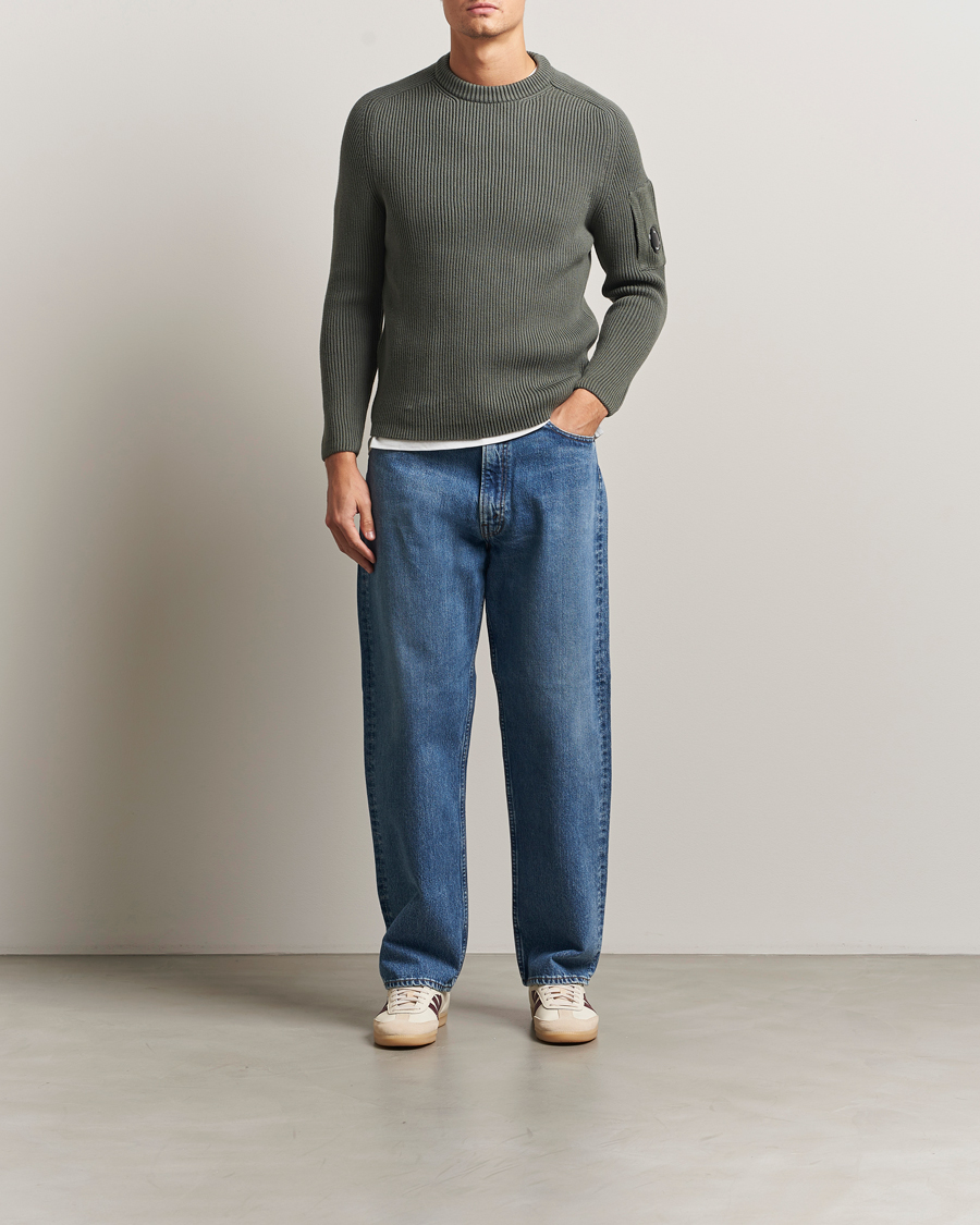 Herren | Pullover | C.P. Company | Full Rib Knitted Cotton Crew Neck Grey