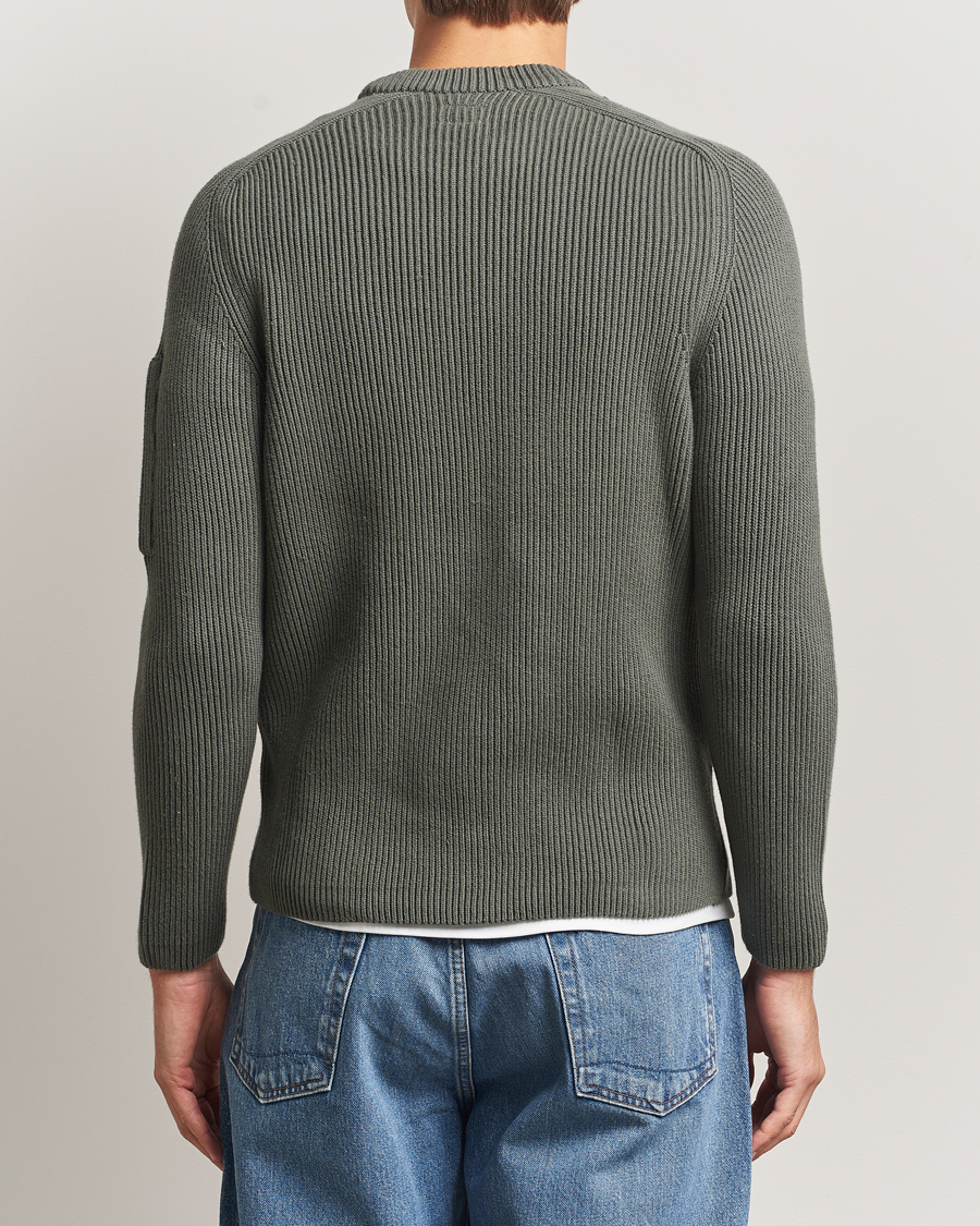 Herren | Pullover | C.P. Company | Full Rib Knitted Cotton Crew Neck Grey