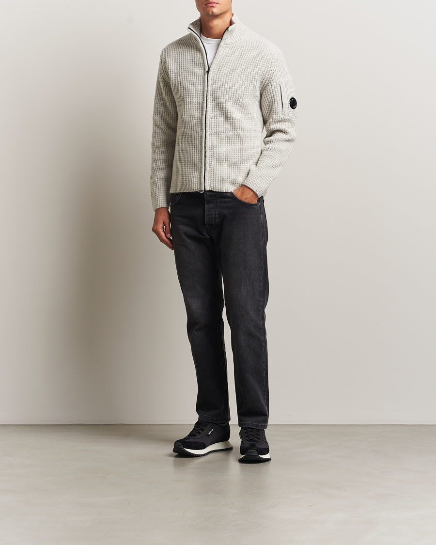 Herren | Pullover | C.P. Company | Structure Lambswool Full Zip Grey