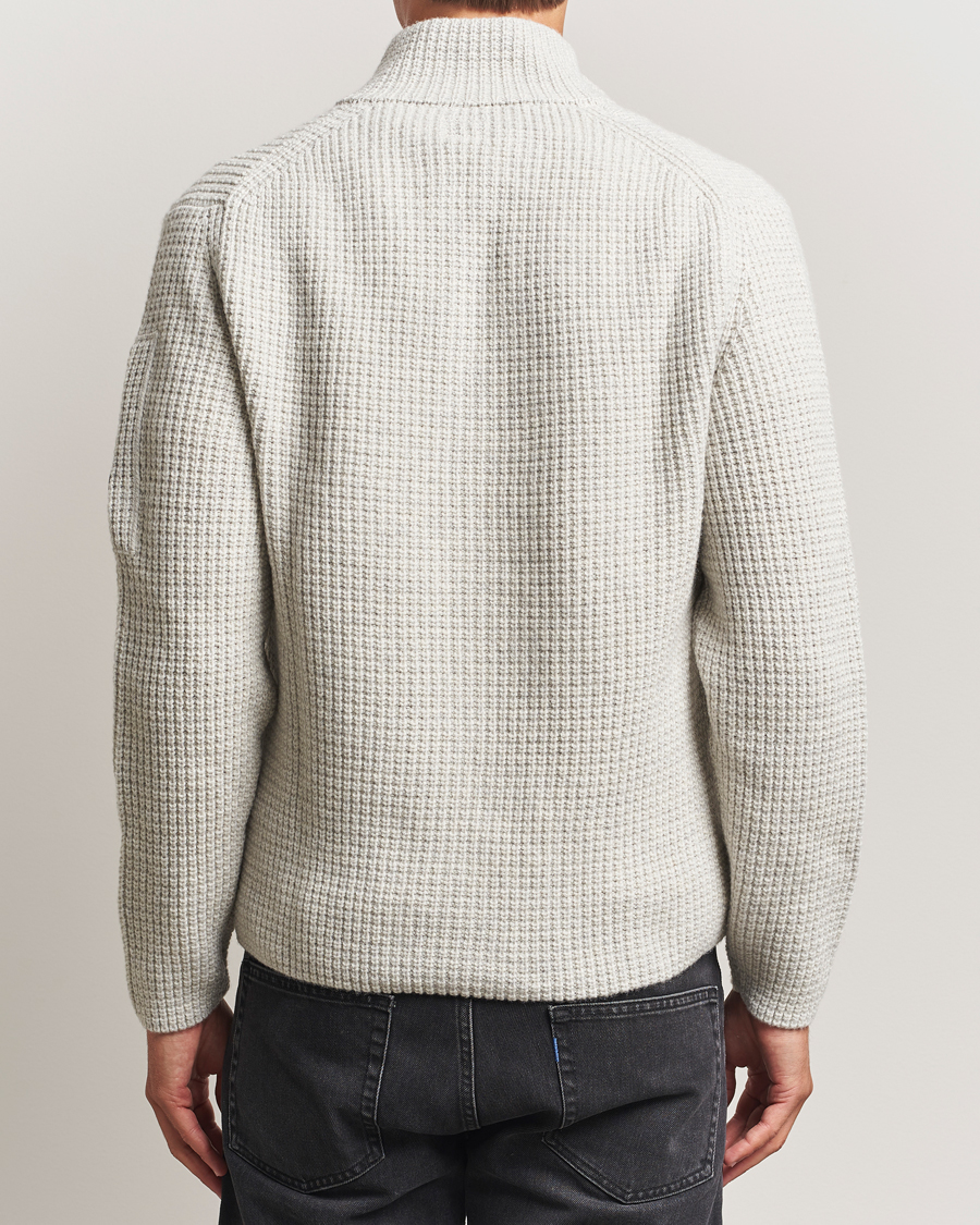 Herren | Pullover | C.P. Company | Structure Lambswool Full Zip Grey