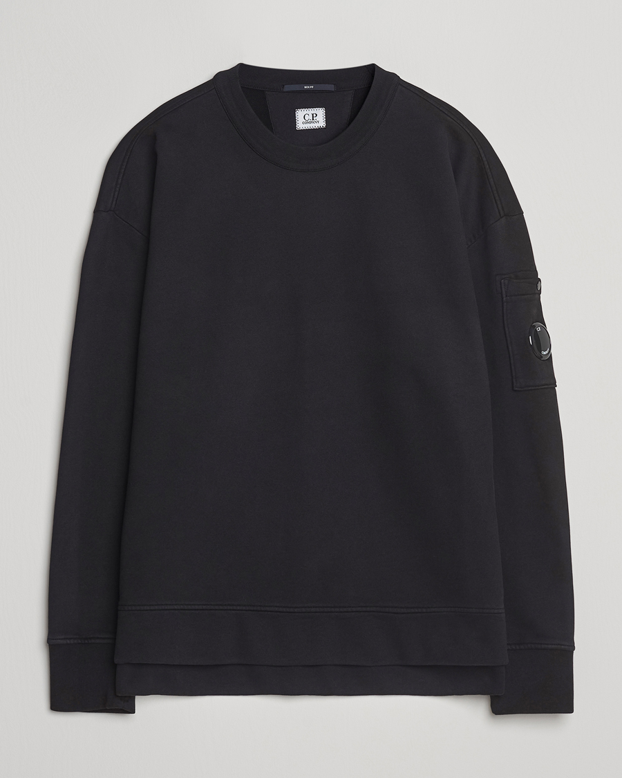 Herren | Pullover | C.P. Company | Brushed Emerized Fleece Lens Sweatshirt Black