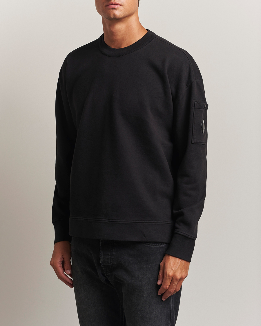 Herren | Pullover | C.P. Company | Brushed Emerized Fleece Lens Sweatshirt Black