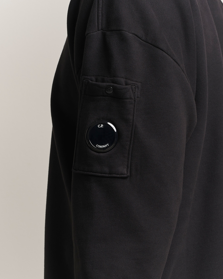 Herren | Pullover | C.P. Company | Brushed Emerized Fleece Lens Sweatshirt Black