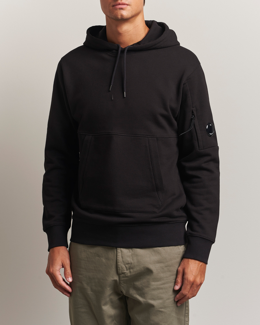 Herren | Pullover | C.P. Company | Diagonal Raised Fleece Lens Hood Black