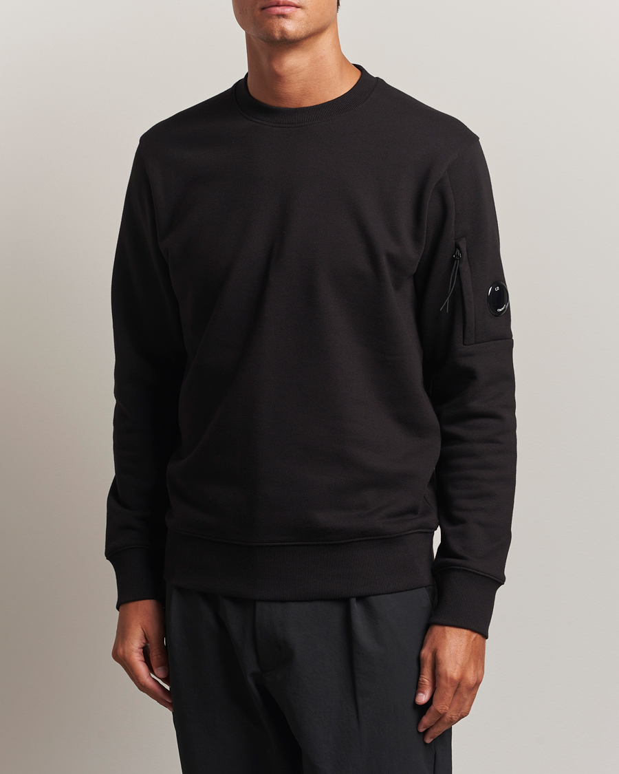 Herren | Pullover | C.P. Company | Diagonal Raised Fleece Lens Sweatshirt Black